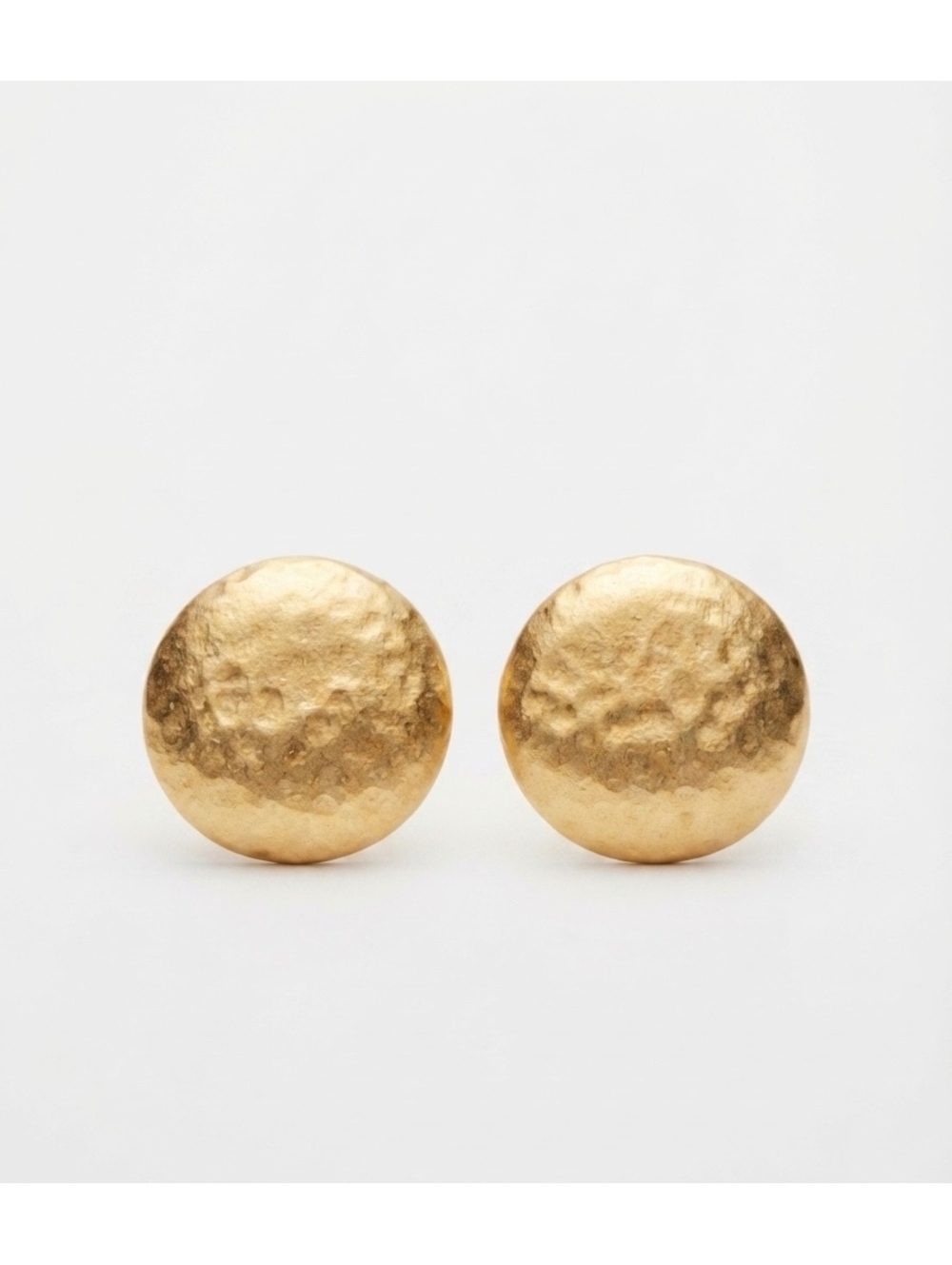 Vintage Erwin Pearl Ferdinand Originals Hammered Gold-Tone Clip-On Earrings